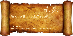Andrejka József névjegykártya