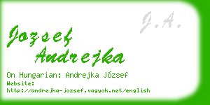 jozsef andrejka business card